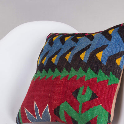 Geometric Multi Color Kilim Pillow Cover 16x16 5192 - kilimpillowstore
 - 2