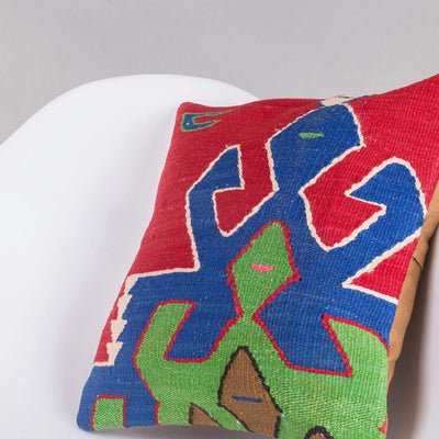 Geometric Multi Color Kilim Pillow Cover 16x16 5199 - kilimpillowstore
 - 2