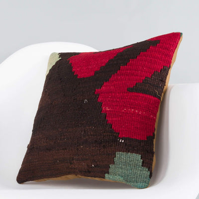 Geometric Multi Color Kilim Pillow Cover 16x16 5872 - kilimpillowstore
 - 2