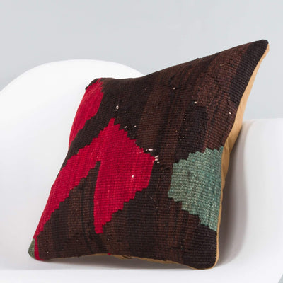 Geometric Multi Color Kilim Pillow Cover 16x16 5887 - kilimpillowstore
 - 2