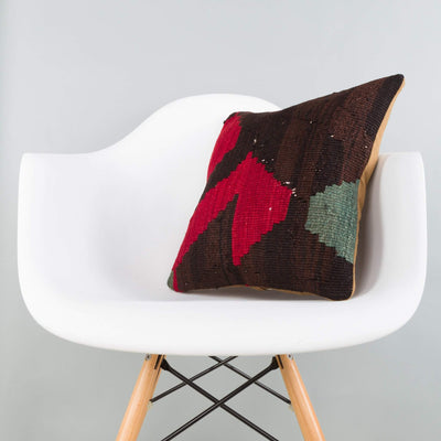 Geometric Multi Color Kilim Pillow Cover 16x16 5887 - kilimpillowstore
 - 1