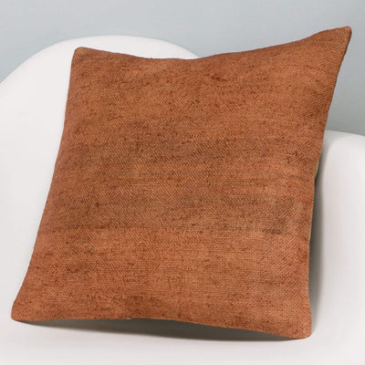 Plain Brown Kilim Pillow Cover 16x16 2923 - kilimpillowstore
 - 2