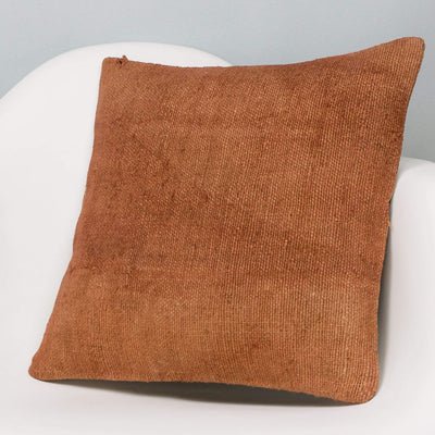 Plain Brown Kilim Pillow Cover 16x16 2926 - kilimpillowstore
 - 2