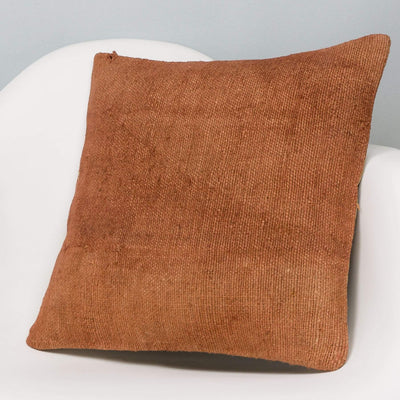 Plain Brown Kilim Pillow Cover 16x16 2926 - kilimpillowstore
 - 2