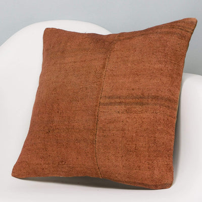 Plain Brown Kilim Pillow Cover 16x16 2941 - kilimpillowstore
 - 2