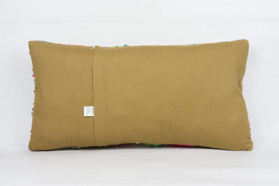 Plain Green Kilim Pillow Cover 12x24 4120 - kilimpillowstore
 - 4