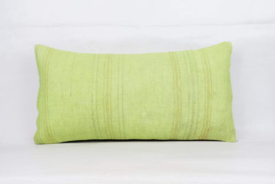 Plain Green Kilim Pillow Cover 12x24 4127 - kilimpillowstore
 - 1