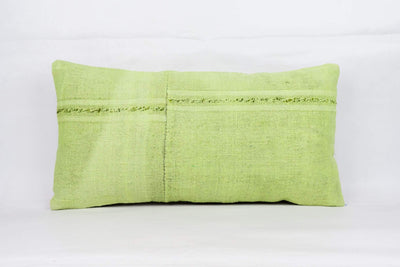 Plain Green Kilim Pillow Cover 12x24 4129 - kilimpillowstore
 - 1