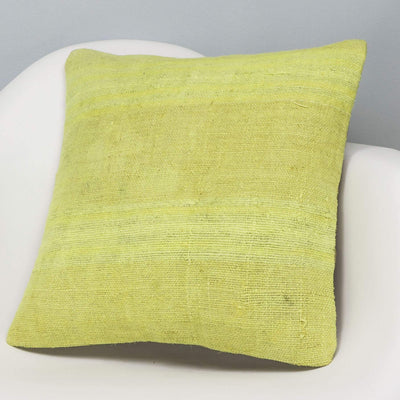 Plain Green Kilim Pillow Cover 16x16 2954 - kilimpillowstore
 - 2