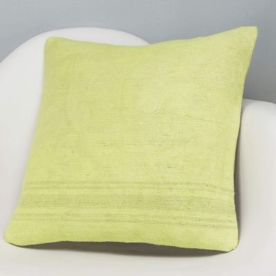 Plain Green Kilim Pillow Cover 16x16 2962 - kilimpillowstore
 - 2