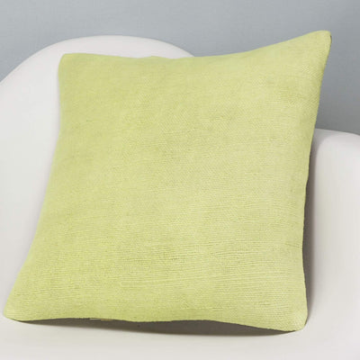 Plain Green Kilim Pillow Cover 16x16 2968 - kilimpillowstore
 - 2