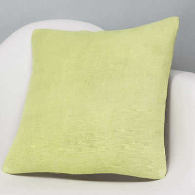 Plain Green Kilim Pillow Cover 16x16 2968 - kilimpillowstore
 - 2