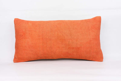 Plain Orange Kilim Pillow Cover 12x24 4165 - kilimpillowstore
 - 1
