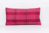 Plain Pink Kilim Pillow Cover 12x24 4134 - kilimpillowstore
 - 1