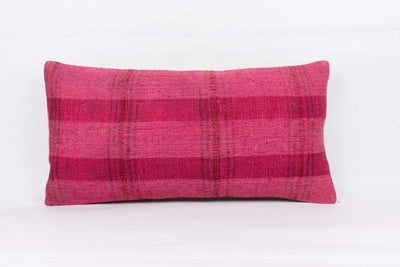 Plain Pink Kilim Pillow Cover 12x24 4134 - kilimpillowstore
 - 1