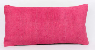 Plain Pink Kilim Pillow Cover 12x24 4140 - kilimpillowstore
 - 2