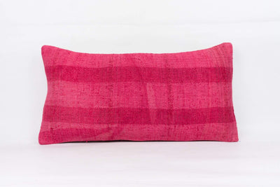 Plain Pink Kilim Pillow Cover 12x24 4148 - kilimpillowstore
 - 1