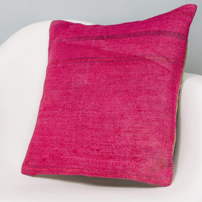 Plain Pink Kilim Pillow Cover 16x16 2997 - kilimpillowstore
 - 2