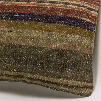 Striped Brown Kilim Pillow Cover 16x16 2820 - kilimpillowstore
 - 3