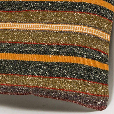 Striped Brown Kilim Pillow Cover 16x16 2822 - kilimpillowstore
 - 3