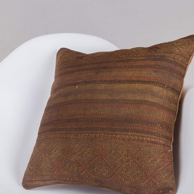 Striped Brown Kilim Pillow Cover 16x16 5309 - kilimpillowstore
 - 2