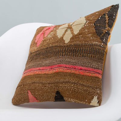 Striped_Brown_Kilim Pillow Cover_16x16_A0224_6518