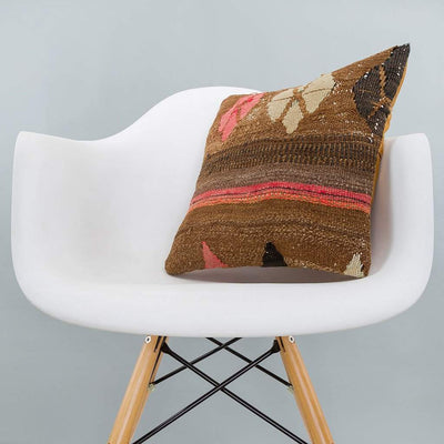 Striped_Brown_Kilim Pillow Cover_16x16_A0224_6518
