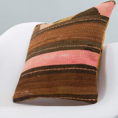 Striped_Brown_Kilim Pillow Cover_16x16_A0224_6522