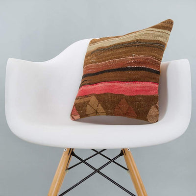 Striped_Brown_Kilim Pillow Cover_16x16_A0224_6524