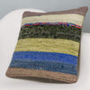 Striped Multi Color Kilim Pillow Cover 16x16 3070 - kilimpillowstore
 - 2