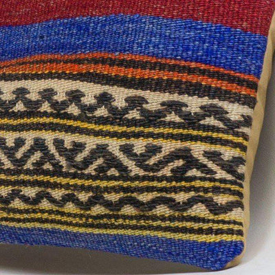 Striped Multi Color Kilim Pillow Cover 16x16 3817 - kilimpillowstore
 - 3