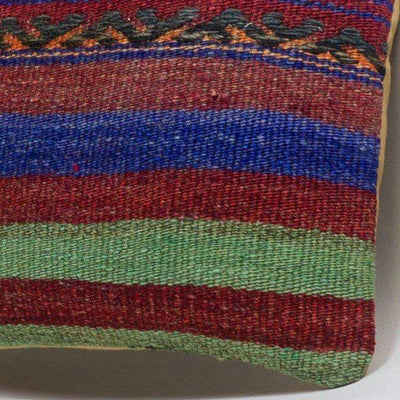 Striped Multi Color Kilim Pillow Cover 16x16 3823 - kilimpillowstore
 - 3