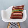 Striped Multi Color Kilim Pillow Cover 16x16 4016 - kilimpillowstore
 - 1