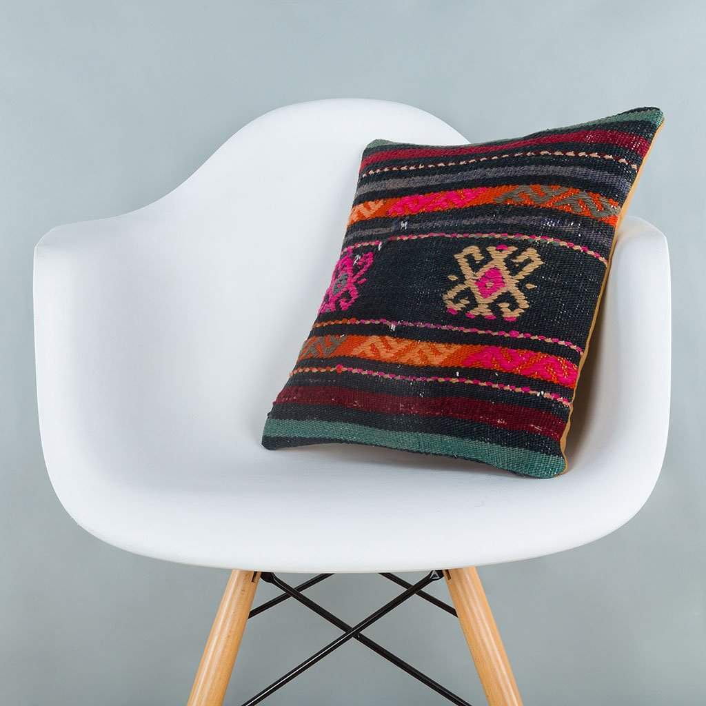 Striped Multiple Color Kilim Pillow Cover 16x16 6878