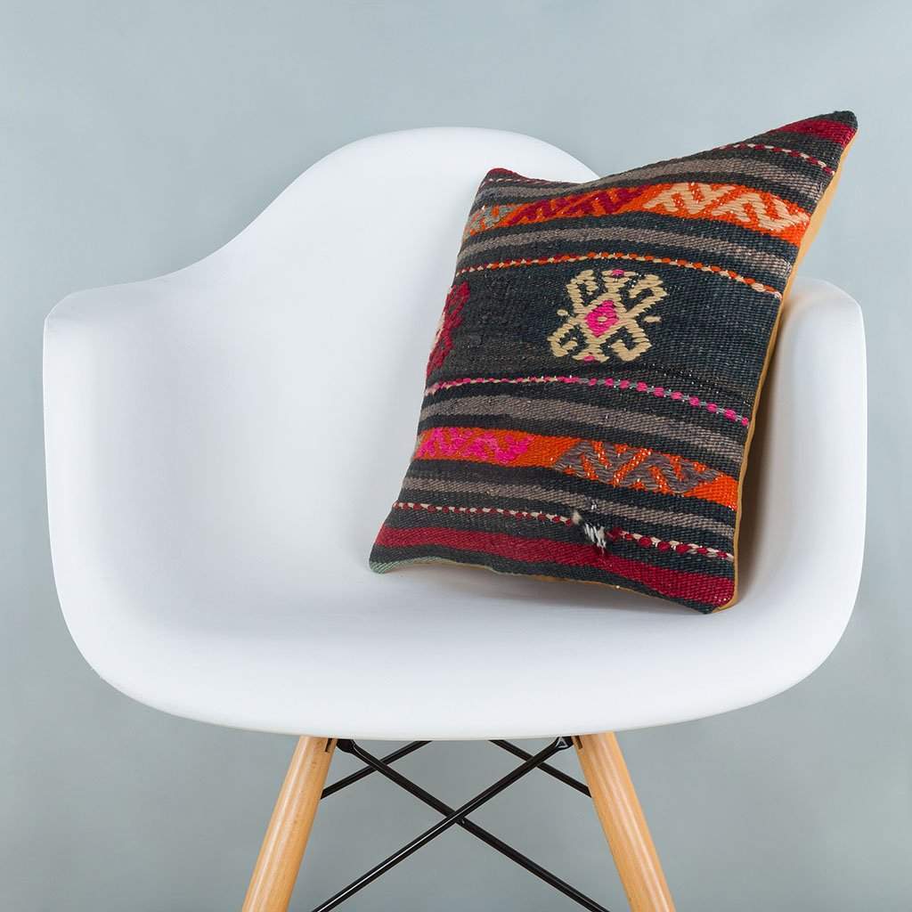 Striped_Multiple Color_Kilim Pillow Cover_16x16_A0246_6881