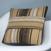 Striped Patchwork  Kilim  pillow cover beige brown   2413 - kilimpillowstore
 - 2