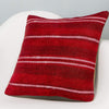 Striped Red Kilim Pillow Cover 16x16 2866 - kilimpillowstore
 - 2
